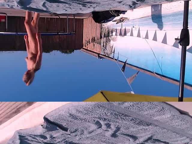 Outdoor anal solo and masturbating blonde