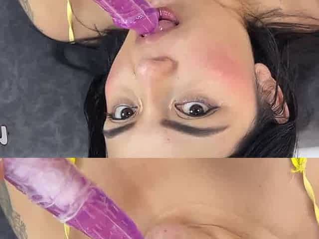 Colombiana gorda en sexo oral con fake penis a lo van van - super caliente porno de campo!