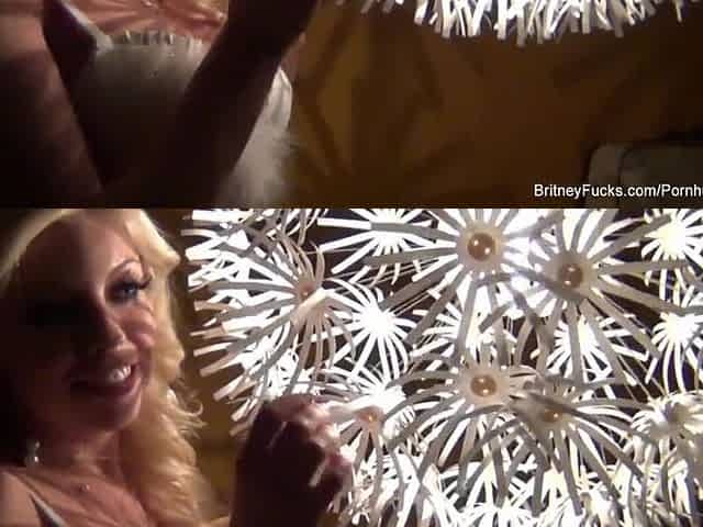 Behind the scenes with golden-haired bombshell Britney Amber