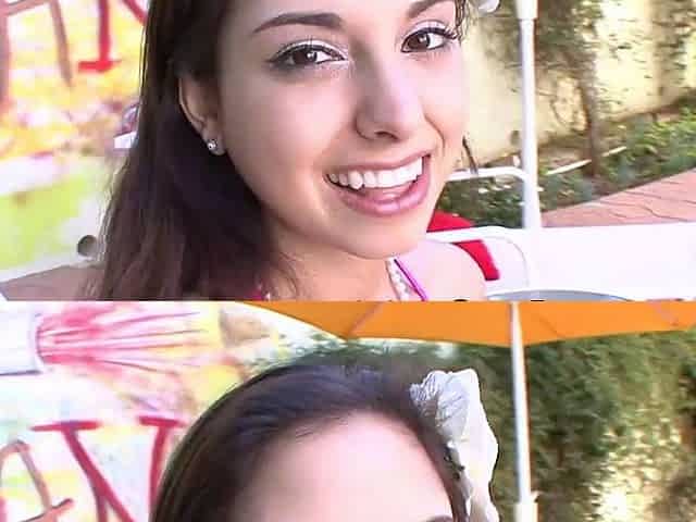 Sultry brunette's wild interview outdoor before rectal orgy