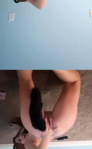 Amateur blonde with big boobs masturbates cam