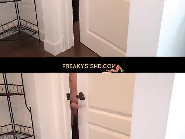 Stepbro sneaks in and surprises Izzy with a nasty vagina thrust