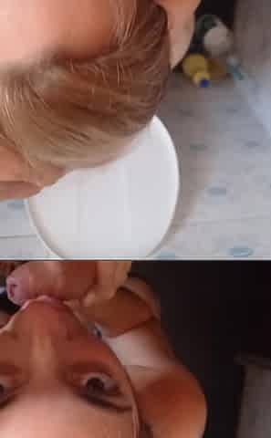 Sucking His Cock While on the Toilet