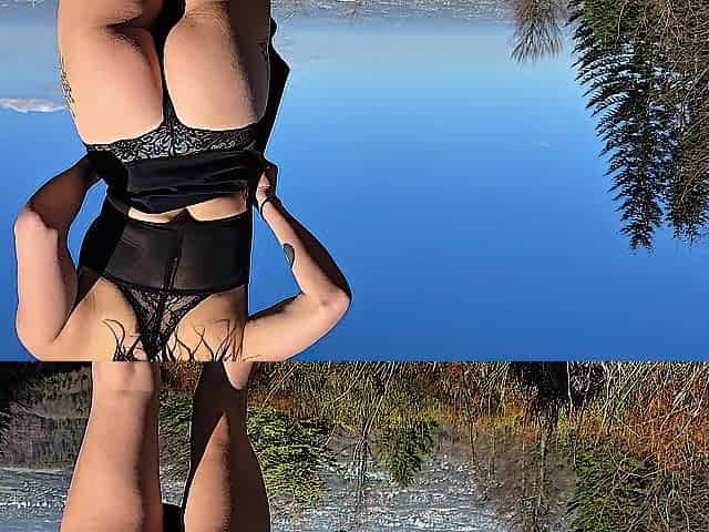 oral-sex and ejaculation for her in the woods