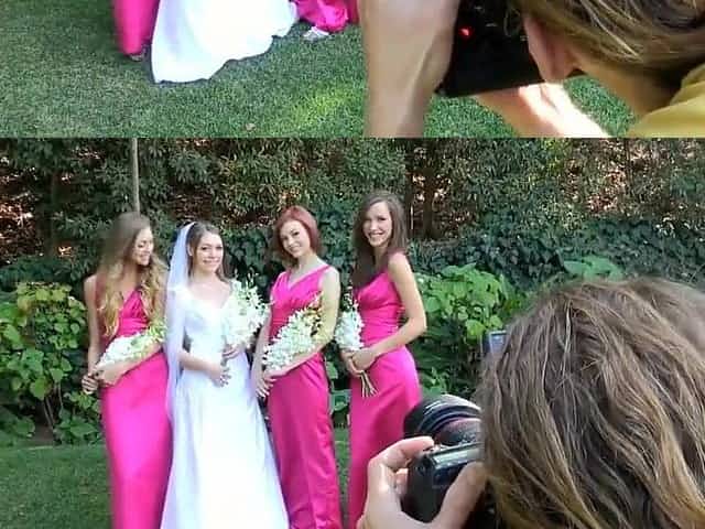 Bride in lesbian foursome with hot bridesmaids