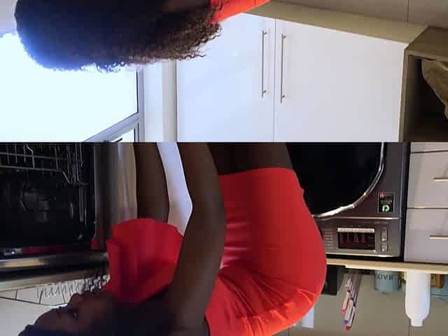 Curvy Ebony maid big booty spanking and fucking from behind
