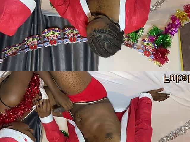 BBC Neighbour Fucks Landlords Ebony Teen Stepdaughter with Christmas Gift