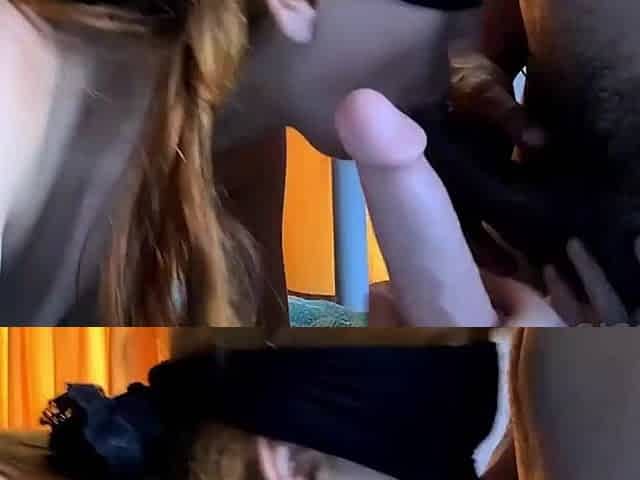 My roommate screws me hard in the kitchen and cums in my constricted cunt
