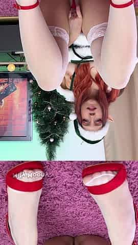 Christmas Elf Needs Hard Cock. Stockings, Heels & Ahegao