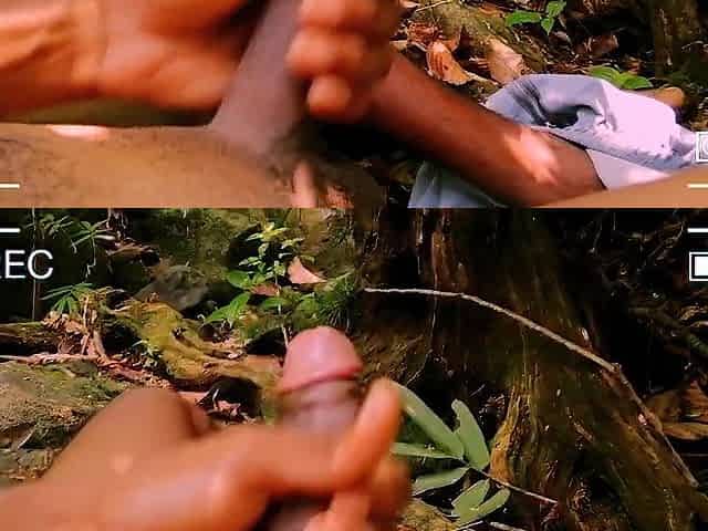 Masturbating in the forest