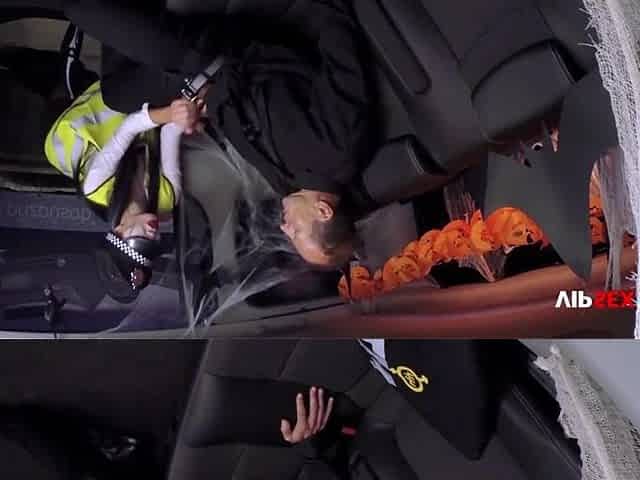 Halloween Car Bang With Breasty Police Officer Jasmine Jae