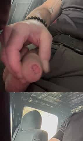 Chap strokes thick uncut dick until his large balls explode