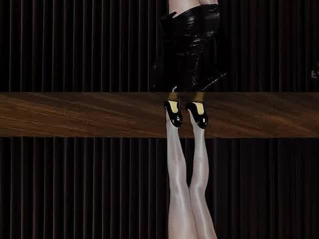 900 Shiny Silver Wolford Pantyhose and Snake Minidress