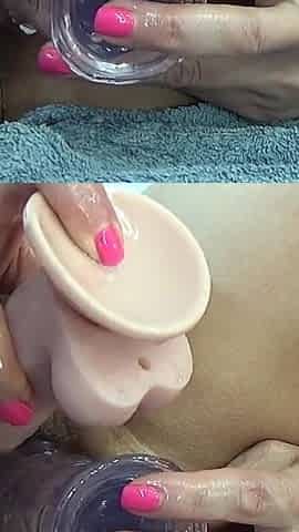 Double Dildo in Pussy. First Tests