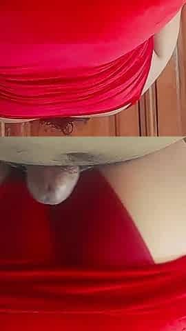POV: I Lifted My Red Dress and Squeezed All the Milk Out of Her by Grinding My Ass Against Her Cock