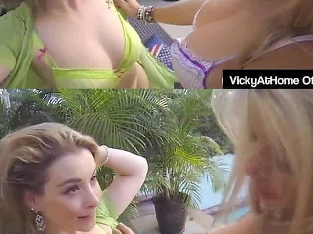 Hawt Lesbos Vicky Vette And Sunny Lane Eat Their Twats At The Pool!