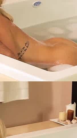 Blonde masseuse sucks and rides big cocks at the same time