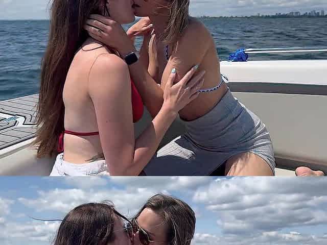 Nadia Foxx & Serenity Cox bang three males on a boat in public ending in triple facial / Amateur fuckfest