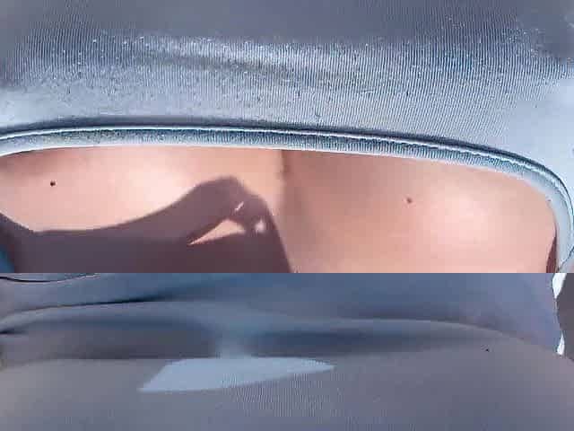 European Stepmom Public Large melons Bouncing for a walk outdoor