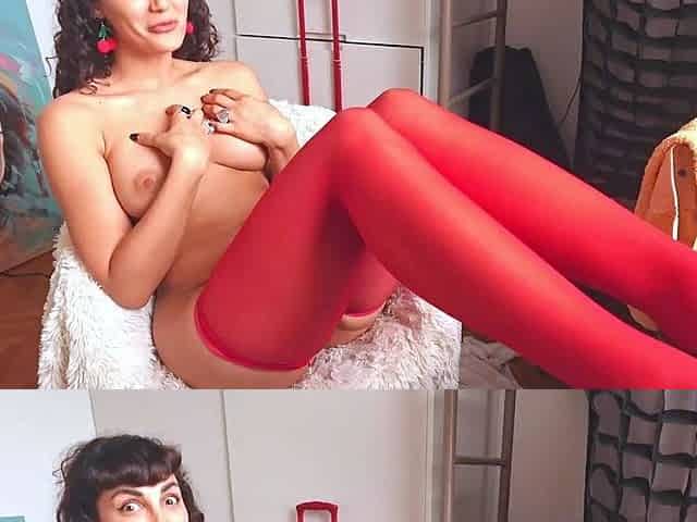 Hot brunette foot fetish play