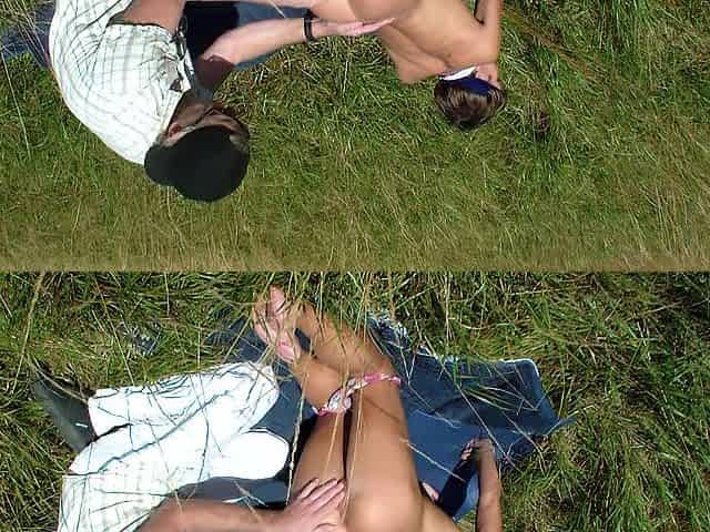 Public sex casting in the mountain - two