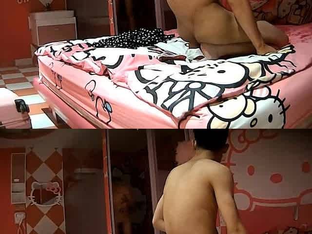 Cute amateur asian web cam girl playing with her toy