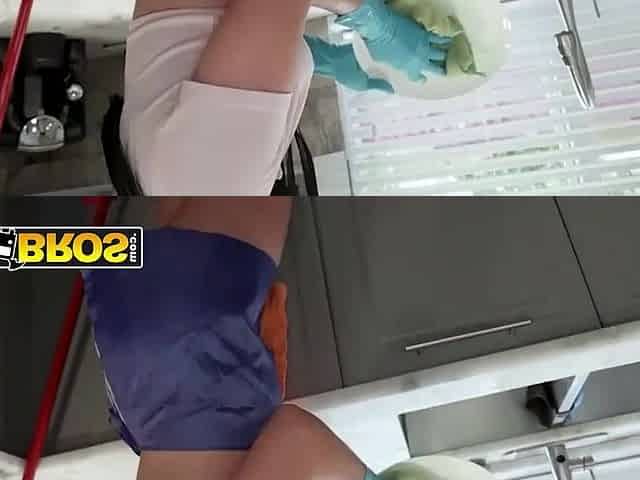 Nude cleaning leads to big booty pounding for Nicky Baby