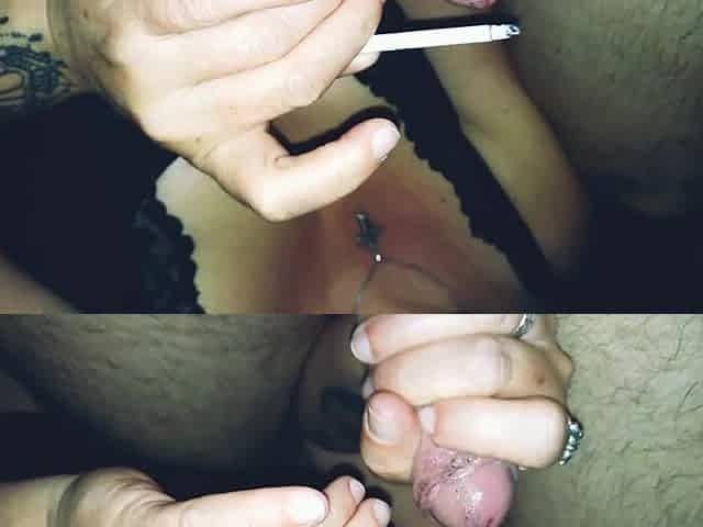 Smokin' cigarette cbt and peehole play