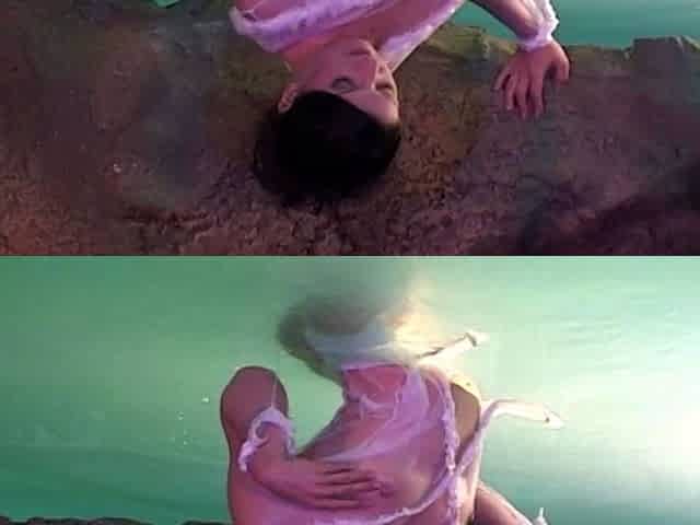 Erotic Renee gets DP in grotto