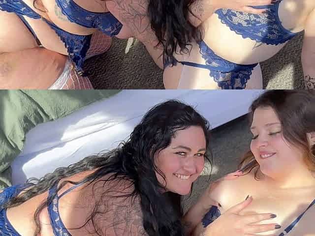 Two Thick Brunettes Share Hung Bull