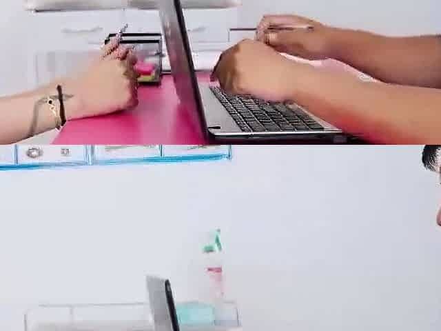Busty black-haired college lady begs her doctor to