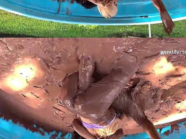 Jani vs Zoey Mud Wrestling part 1