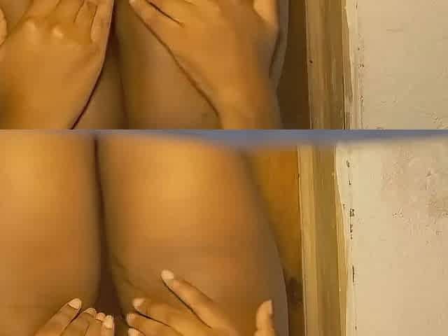A gal with a large booty is using cucumber in screwing her flawless snatch