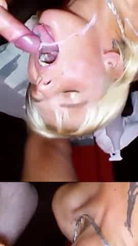 Cute teen Stacy Lou is fucked and insemined by half the city - Bukkake party