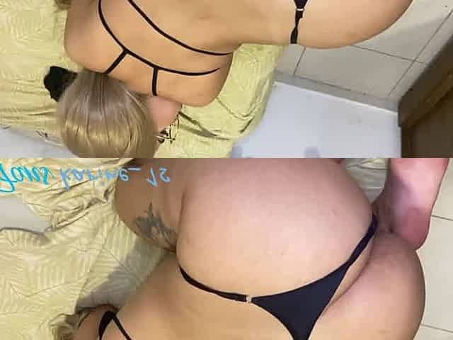 Horny Brazilian babe blowing monster cock, meaty caboose and spunk in mouth - greatest porno ever!
