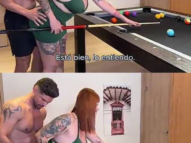 Pool game ends in a hawt screw with a large-assed Latin chick - Devil Khloe