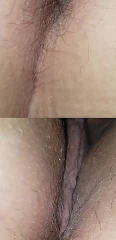 Showing cunt and widen it from behind