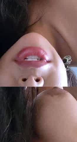 Busty curly brunette with big boobs fucks on couch