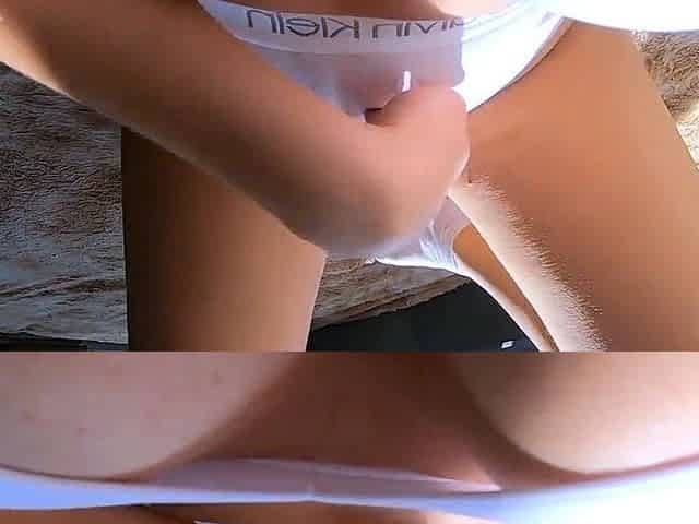 Big-Titted Beauty Fingers Herself in White Socks