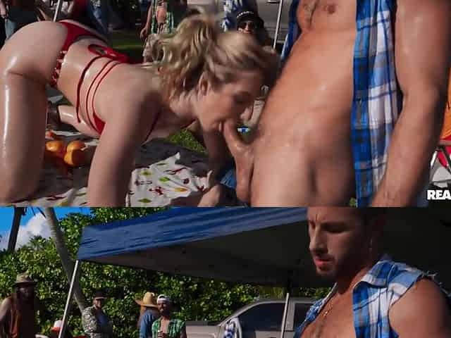Lucas Frost And Cheerleader Kait In Partying In The Bush