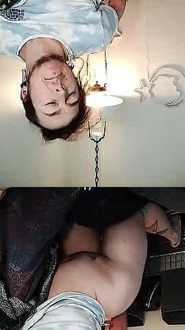 Transman whore masturbating in office chair 1st time in front of camera