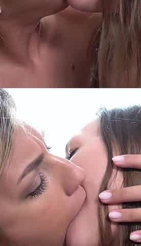 Lezkiss Young Couple Love Deep Kissing and Tongue Sucking