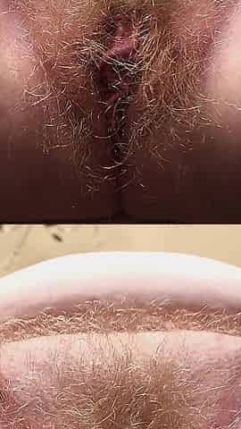 Licking My Hairy Cunt for Breakfast. Close-up of My Plump Wife's Mature Vagina.