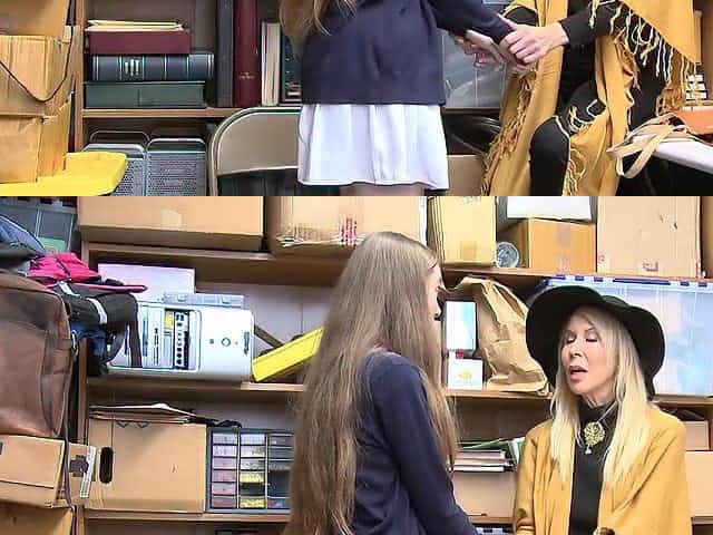 Bad cop fucks a teen and her perverted blonde stepmom