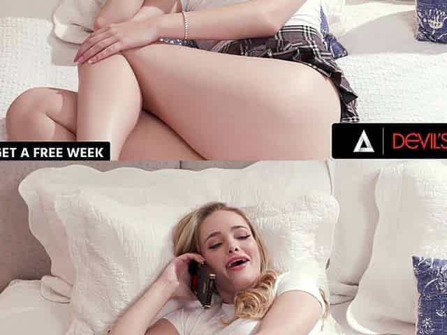 DEVILS FILM - Wild Blonde Teen Athena Fleurs Gets Her Ass Banged By The Plumber