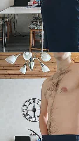 Russian chap strokes him in the kitchen!