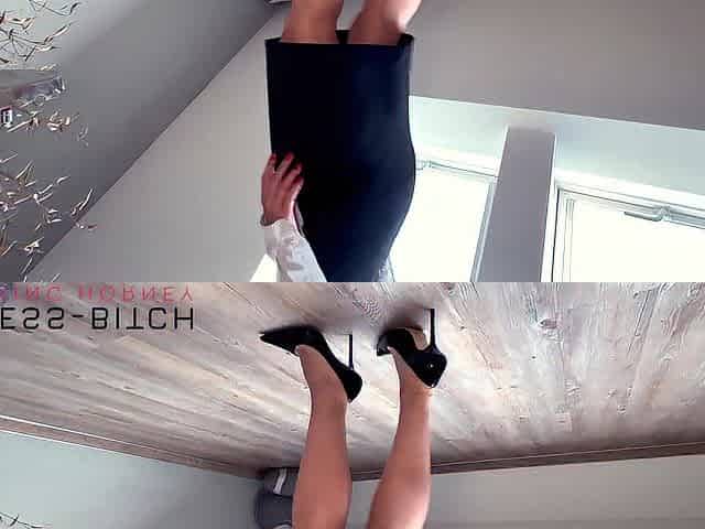 hot luxury secretary take off office suit for giving the boss a naked kneeling blowjob - business-bitch