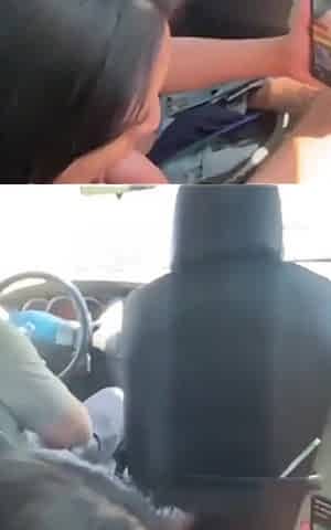 Sucked Her Stepson While the Cuckold Was Driving
