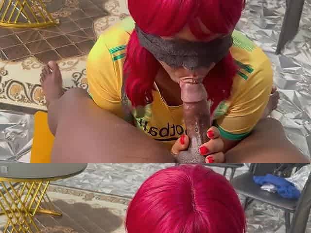 A greedy ebony woman devours that penis like a banana