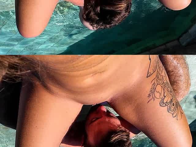 POV blowjob with brunette slut getting throatfucked
